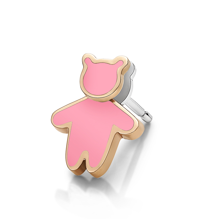 Kenny Bear Pink Enamel Earring (Each)