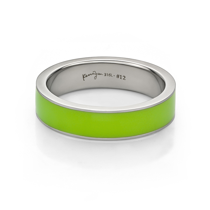 Green Enamel Steel Ring