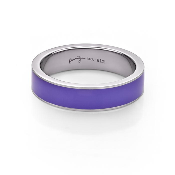 Purple Enamel Steel Ring