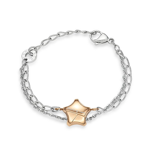 Share Of Love Ip Rose Gold Lucky Star Steel Bracelet