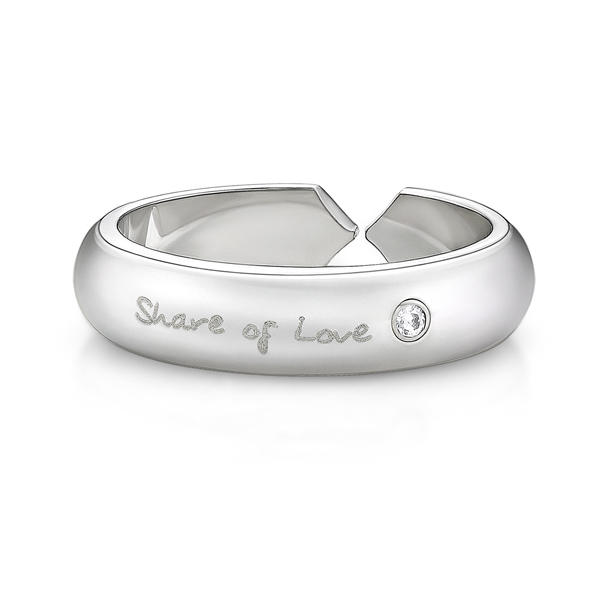 Share of Love Cystral Steel Ring