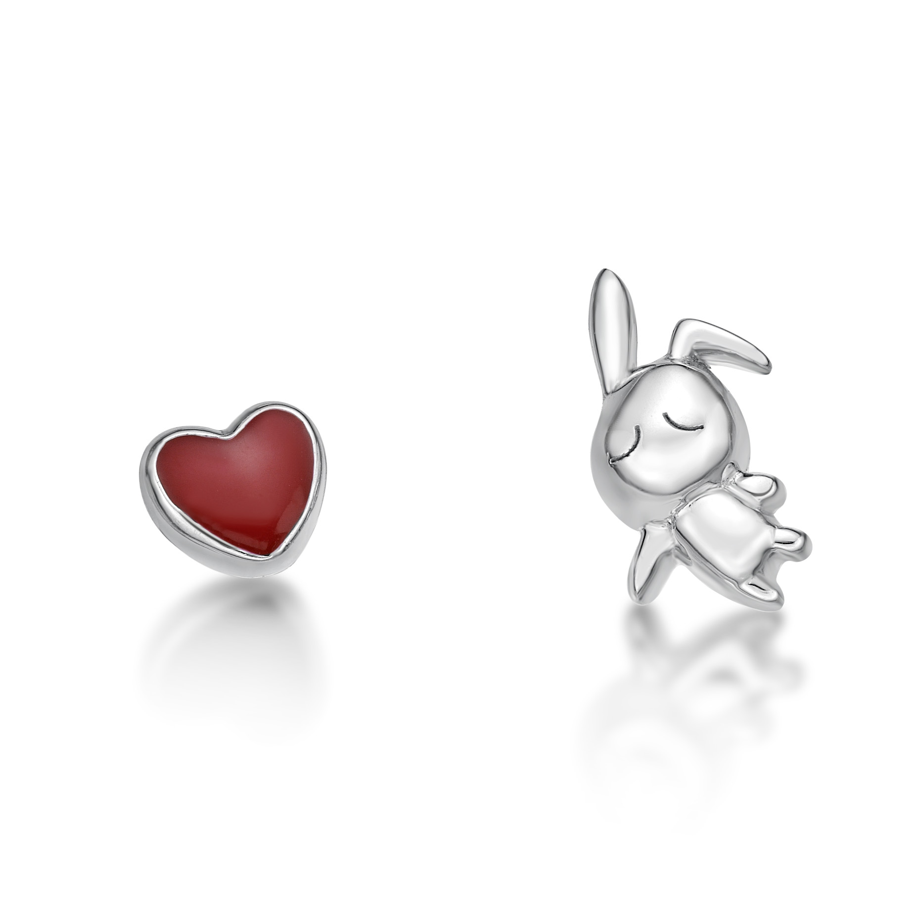 Rabbit C Icon & Heart Earring (1 Pair)