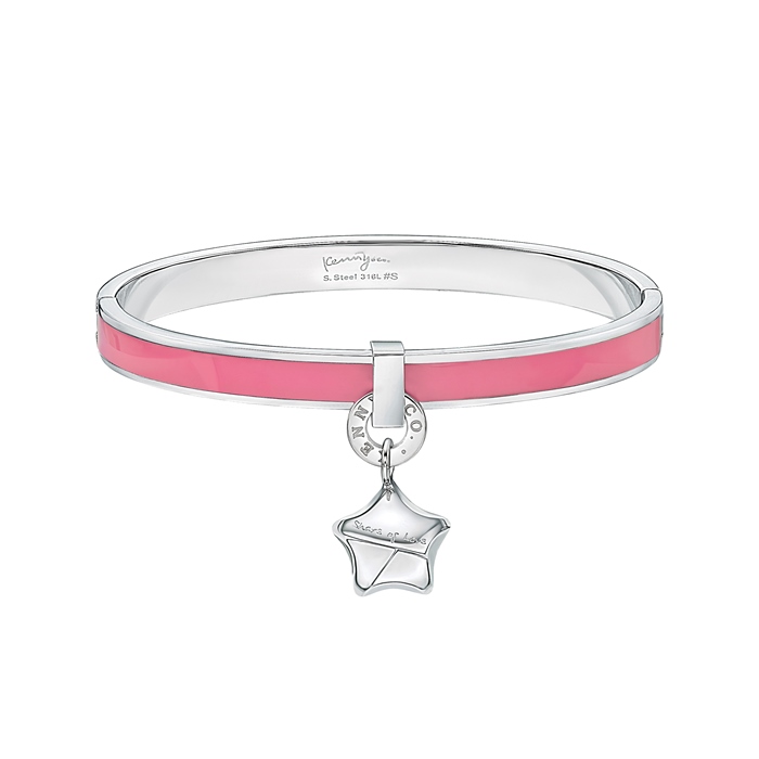 Share of Love Lucky Star Pink Enamel Bangle