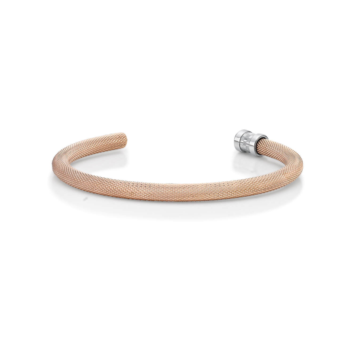 KC 316L Steel Open Bangle With IP Rose Gold Planing