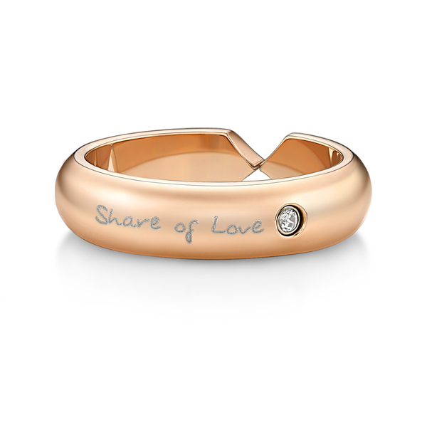 Share of Love Cystral Steel Ring in Ip Rose Gold