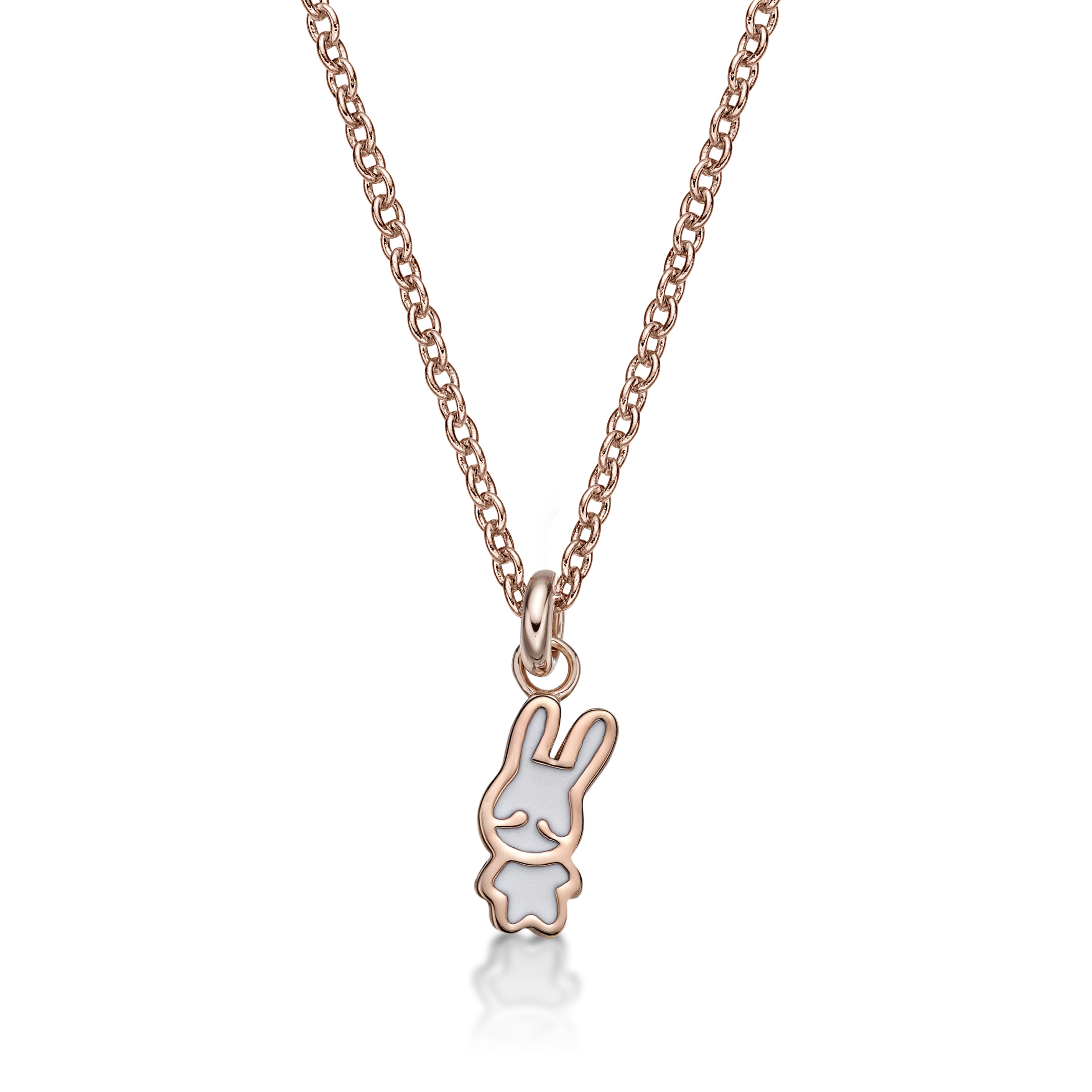 Rabbit C Icon Rose Gold Pendant with Necklace